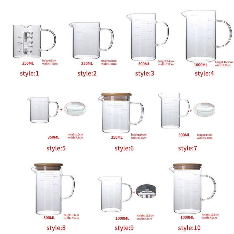 Kreativnost Bambusov čep Staklena staklenka s diplomom Robna kuća Šalica za vodu Poklon čaše s bocom za mjerenje Vrč za mjerenje