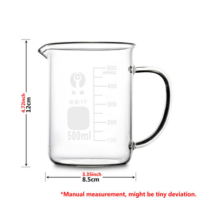 Vrste Staklena čaša otporna na toplinu Graduirana mjerna posuda Vrč Vaga Spremnik za kuhanje za pečenje Izljev za tekućinu Laboratorij