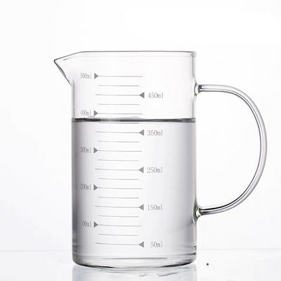 Mjerna šalica od visokog borosilikatnog stakla Stakleni vrč za mjerenje otporan na toplinu s vagom Kreativna šalica za doručak s mlijekom i kavom Posuđe za piće