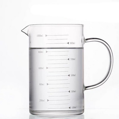 Mjerna šalica od visokog borosilikatnog stakla Stakleni vrč za mjerenje otporan na toplinu s vagom Kreativna šalica za doručak s mlijekom i kavom Posuđe za piće