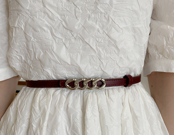 Ženski remen sa kopčom - crna i smeđa boja