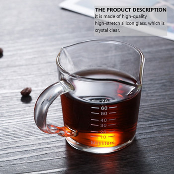 Κύπελλο Measuring Glass Espresso Shot Pitcher Coffee Cupsglasses Scalejug Graduated Clear Handle Cans Measure Double Mug Creamer