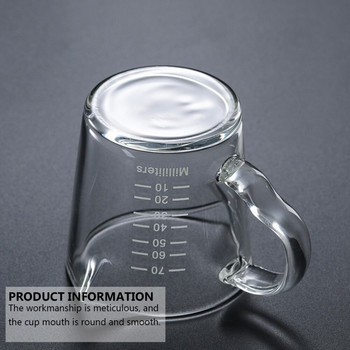 Κύπελλο Measuring Glass Espresso Shot Pitcher Coffee Cupsglasses Scalejug Graduated Clear Handle Cans Measure Double Mug Creamer