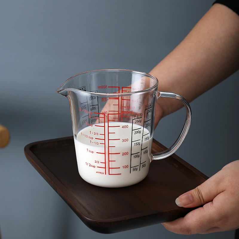 Staklena mjerna čaša Vrč Staklena čaša otporna na toplinu Mjerni vrč Vaga za kremu Staklena čaša na zalihi
