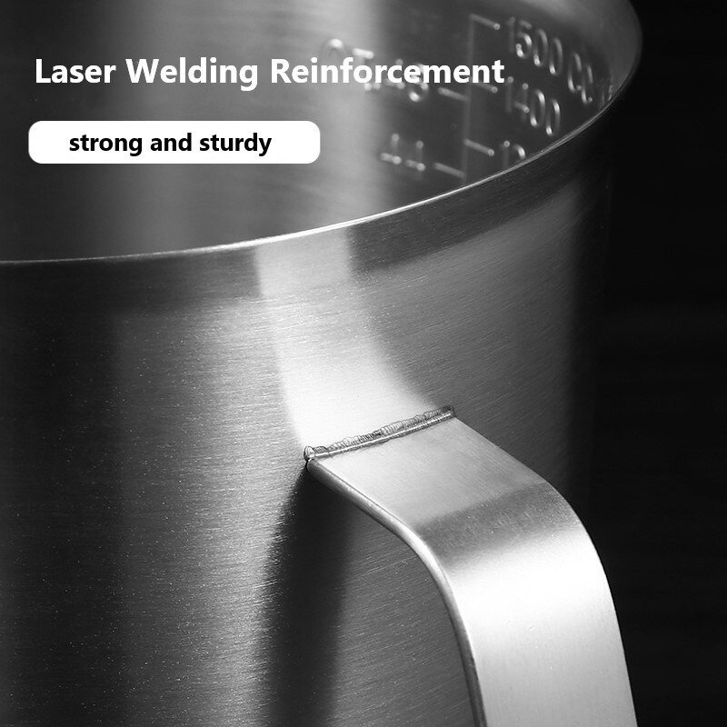 500-2000ML vrh od nehrđajućeg čelika, mjerni vrč, šalica, graduirana latte kava, pribor za kuhanje, kuhinja, pekarski alat