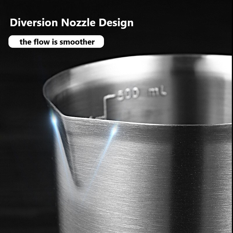 500-2000ML vrh od nehrđajućeg čelika, mjerni vrč, šalica, graduirana latte kava, pribor za kuhanje, kuhinja, pekarski alat