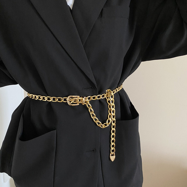 Ženski remen metalni lančić u srebrnoj boji