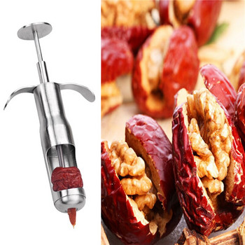 Неръждаема стомана Cherry Jujube Corer Pitter Fruit Kitchen Olive Core Gadget Stoner Remove Pit Tool Seed Push Out