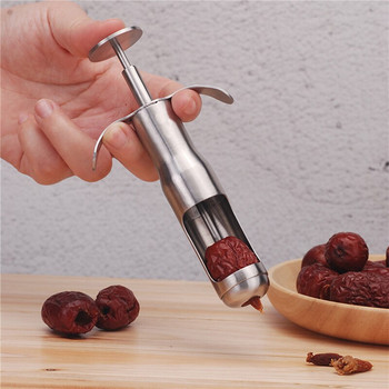 Неръждаема стомана Cherry Jujube Corer Pitter Fruit Kitchen Olive Core Gadget Stoner Remove Pit Tool Seed Push Out