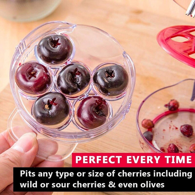 Kuhinjski alati za uklanjanje koštica od 6 rupa za trešnje s posudom. Novost Super alat za uklanjanje koštica od koštica od trešanja. Jamica za uklanjanje koštica 6 Dropshipping