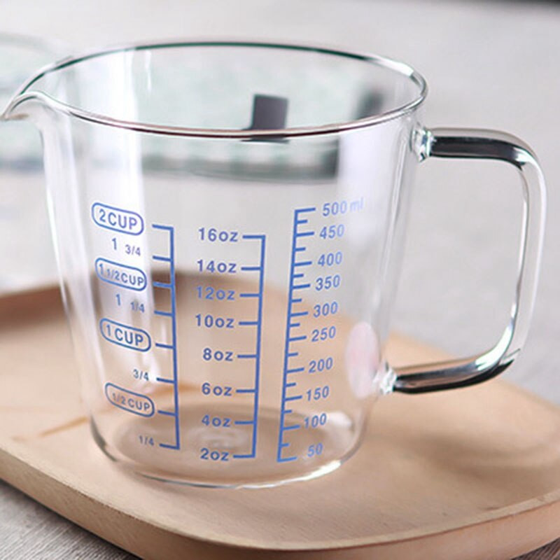 Nova staklena mjerna čaša Vrč za mlijeko Staklena čaša otporna na toplinu Mjerni vrč Vaga za kremu Šalica za čaj Vrč za kavu Prikladan za mikrovalnu pećnicu