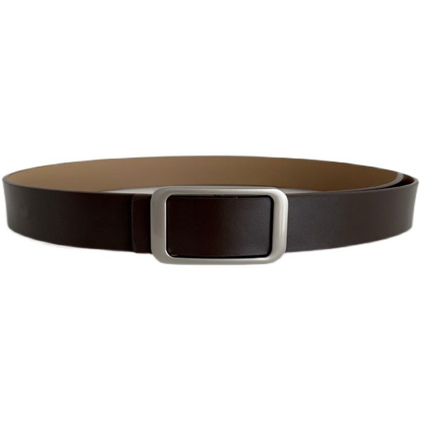 Ležerni kožni remen s kvadratnom kopčom za žene