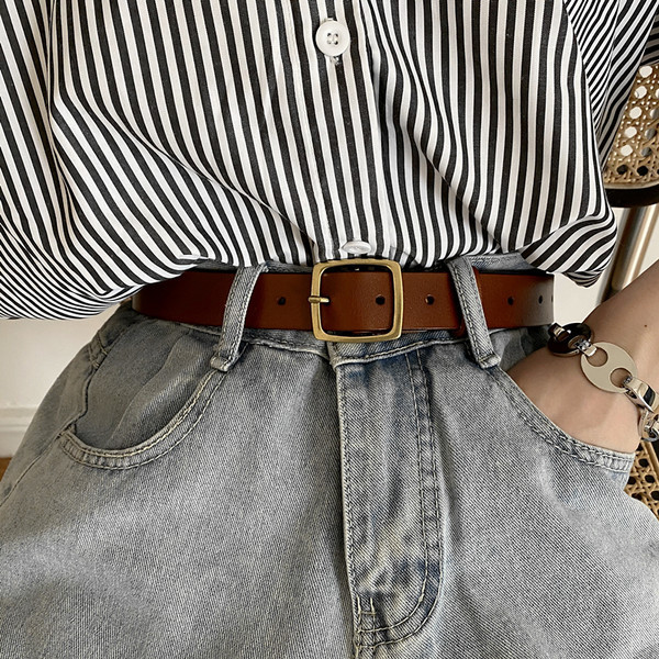 Ženski casual remen od eko kože sa metalnom kopčom