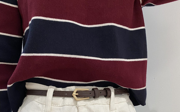 Moderan ženski tanki kožni remen s metalnom kopčom