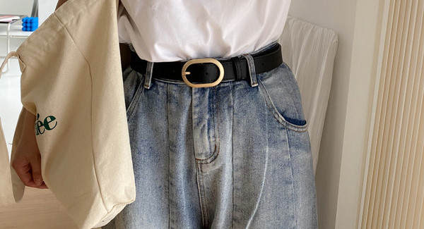 Ležerni kožni remen sa metalnom kopčom za žene u dvije boje