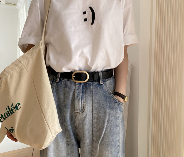 Ležerni kožni remen sa metalnom kopčom za žene u dvije boje