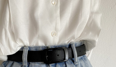 Modni kožni remen s kvadratnom kopčom za žene