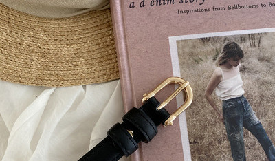 Tanak ženski remen od umjetne kože s metalnom kopčom