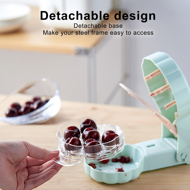 Alat za uklanjanje koštica od koštica od trešnje i masline. Prijenosni alat za uklanjanje koštica od koštica od višestrukih trešanja. Alat za uklanjanje koštica od voća s prostorom.