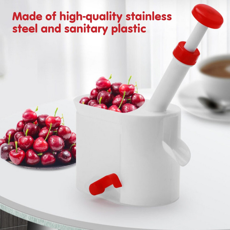 Kuhinjski alat za uklanjanje koštica od voća i trešnje. Kuhinjski pribor za uklanjanje sjemenki iz koštice. Alati za voće i povrće.