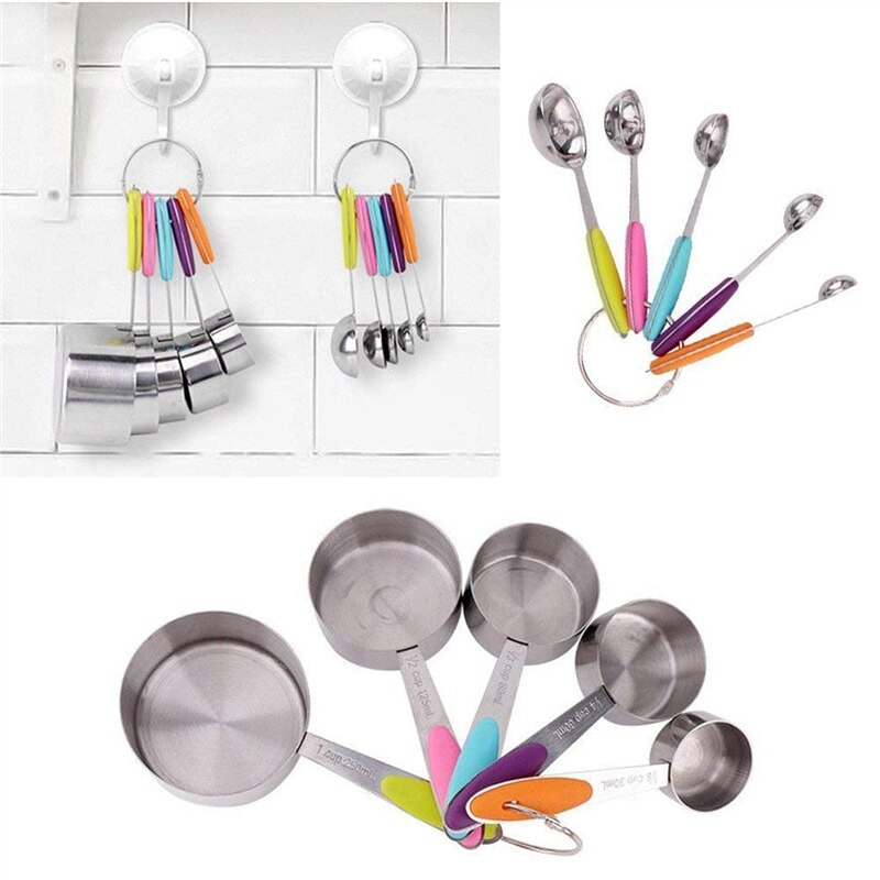 10 kom od nehrđajućeg čelika, metalna silikonska mjerna šalica, čaj, kava, šećer, žlica, žlica za kuhanje, pribor za pečenje, set alata