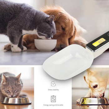 Везна за храна за кучета за домашни любимци Чаша с лъжица 30/80 мл LCD дисплей Електронна кухненска измервателна везна Преносима купа за претегляне на храна за домашни любимци