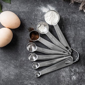 Kuhinjska mjerna žlica za pečenje od nehrđajućeg čelika Set mjernih žlica od 7 komada mjerna posuda ravnalo