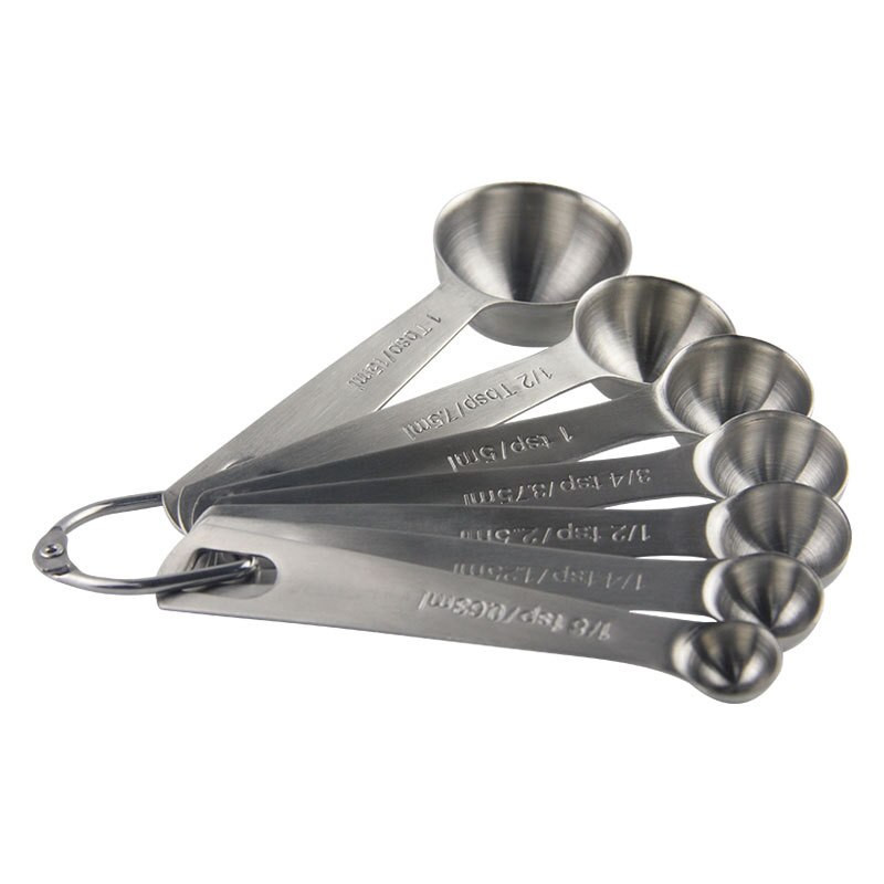 Kuhinjska mjerna žlica za pečenje od nehrđajućeg čelika Set mjernih žlica od 7 komada mjerna posuda ravnalo
