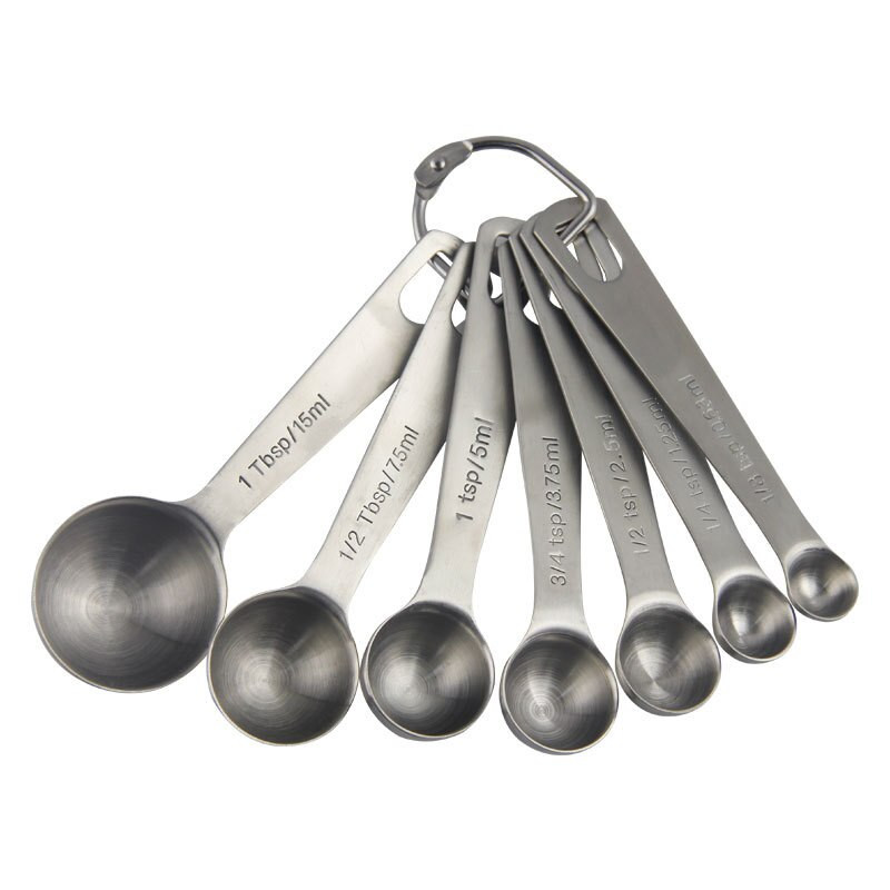 Kuhinjska mjerna žlica za pečenje od nehrđajućeg čelika Set mjernih žlica od 7 komada mjerna posuda ravnalo