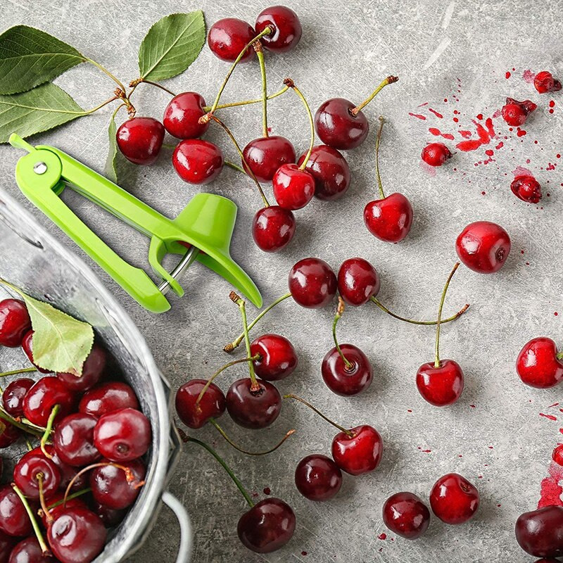 Novo vađenje jezgre za zelene trešnje od nehrđajućeg čelika. Crveni žižule. Rezači za jezgre za trešnje. Kuhinjski alat.