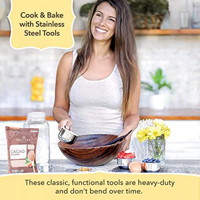 Dugotrajni, 1 set korisnih i jakih mjernih žlica za začine u prahu, lagana mjerna posuda, polirana površina za dom