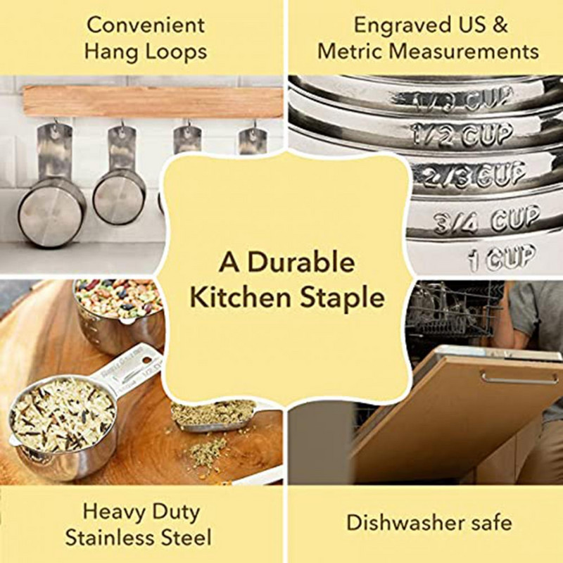 Dugotrajni, 1 set korisnih i jakih mjernih žlica za začine u prahu, lagana mjerna posuda, polirana površina za dom