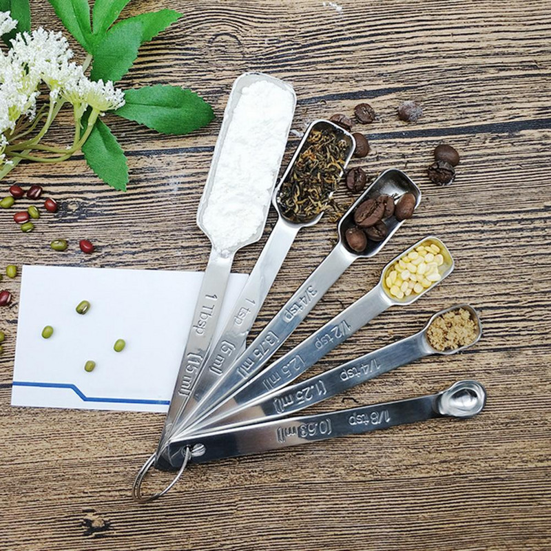 1 set četvrtaste žlice za precizno mjerenje, nehrđajući nehrđajući čelik, udoban rukohvat, set mjernih lopatica, čvrsta kuhinjska naprava