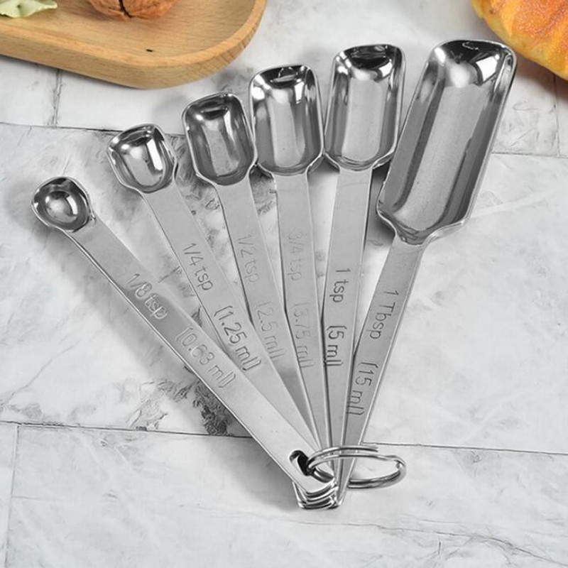 1 set četvrtaste žlice za precizno mjerenje, nehrđajući nehrđajući čelik, udoban rukohvat, set mjernih lopatica, čvrsta kuhinjska naprava