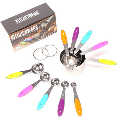 Set mjernih žlica od 10 komada, žličica od nehrđajućeg čelika, žličica za kavu, šećer, prašak, mjerne čašice za začine Kuhinjski alati za kuhanje i pečenje