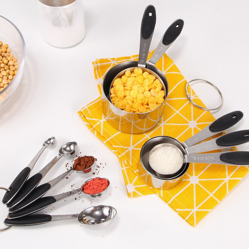 Set mjernih žlica od 10 komada, žličica od nehrđajućeg čelika, žličica za kavu, šećer, prašak, mjerne čašice za začine Kuhinjski alati za kuhanje i pečenje