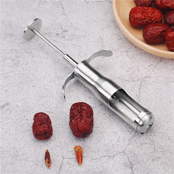 304 неръждаема стомана Cherry Jujube Corer Pitter Fruit Kitchen Olive Core Gadget Stoner Remove Pit Tool Seed Push Out