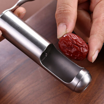 Неръждаема стомана Spring Jujube Pitter Cherry Olive Push Style Manual Seed Core Remover Seed Remover Кухненски инструмент Cherry Olive