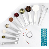 6 kompleta mjernih žlica od nehrđajućeg čelika za mjerenje suhih i tekućih sastojaka Pekarski alat Kuhinjski pribor Veleprodaja