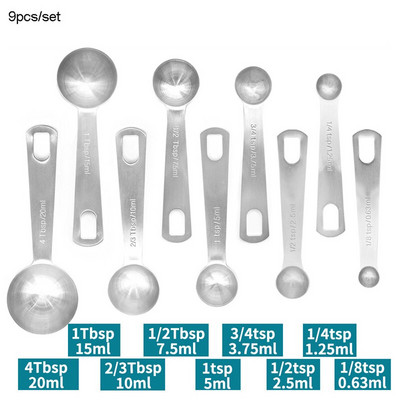 6 kompleta mjernih žlica od nehrđajućeg čelika za mjerenje suhih i tekućih sastojaka Pekarski alat Kuhinjski pribor Veleprodaja