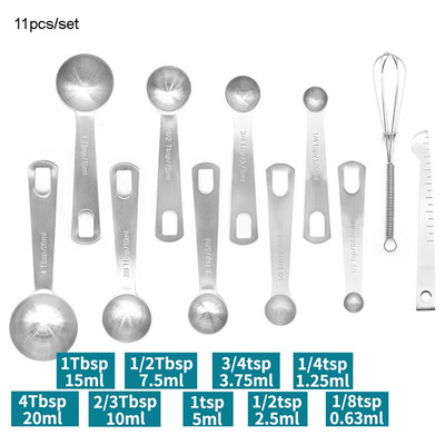 6 kompleta mjernih žlica od nehrđajućeg čelika za mjerenje suhih i tekućih sastojaka Pekarski alat Kuhinjski pribor Veleprodaja