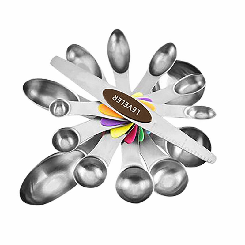 Alat za pečenje Dvostruka mjerna žlica od nehrđajućeg čelika 8-dijelna žlica za začinjavanje