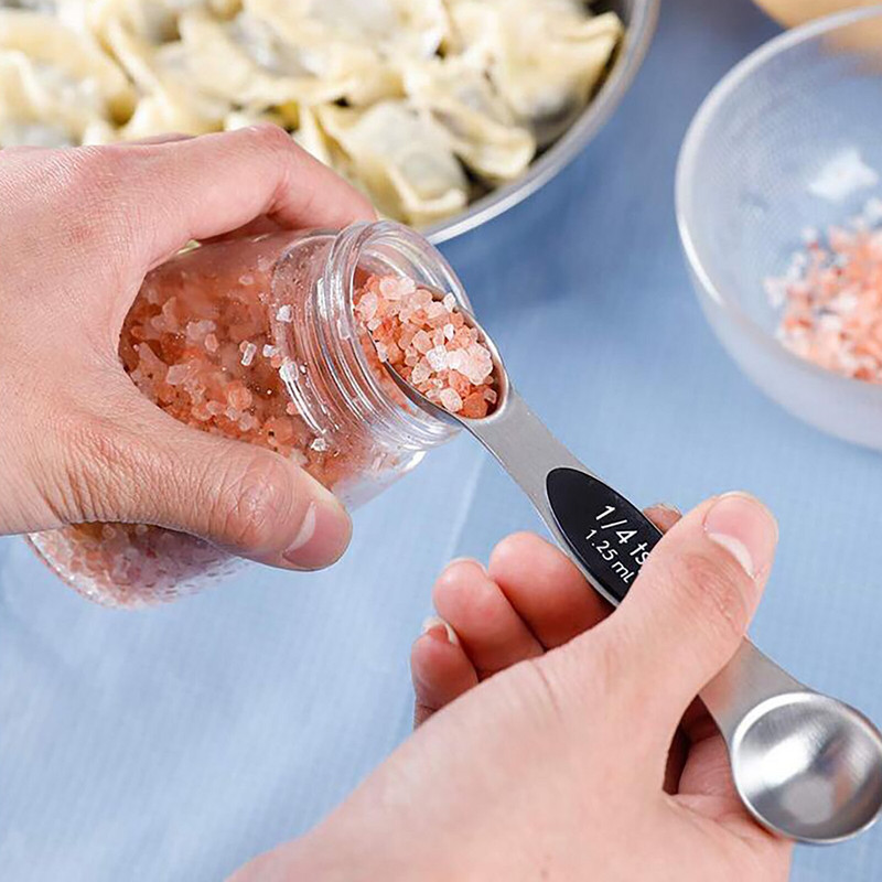 Alat za pečenje Dvostruka mjerna žlica od nehrđajućeg čelika 8-dijelna žlica za začinjavanje