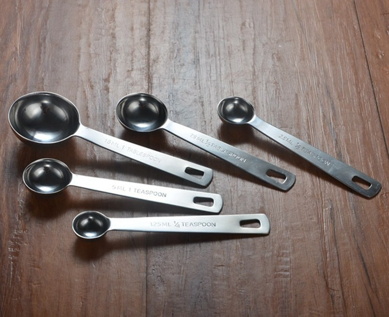 Mjerna žlica od nehrđajućeg čelika, 7 kom. visokokvalitetne, čvrste i izdržljive okrugle mjerne žlice za pečenje, odijelo za kuhanje