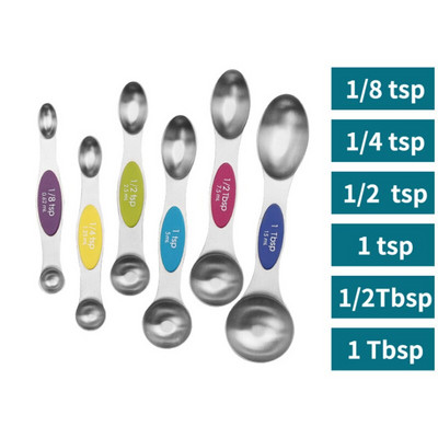 8-dijelni set magnetskih dvoglavih žlica od nehrđajućeg čelika za mjerenje krute tekućine u prahu Kuhinjski alati