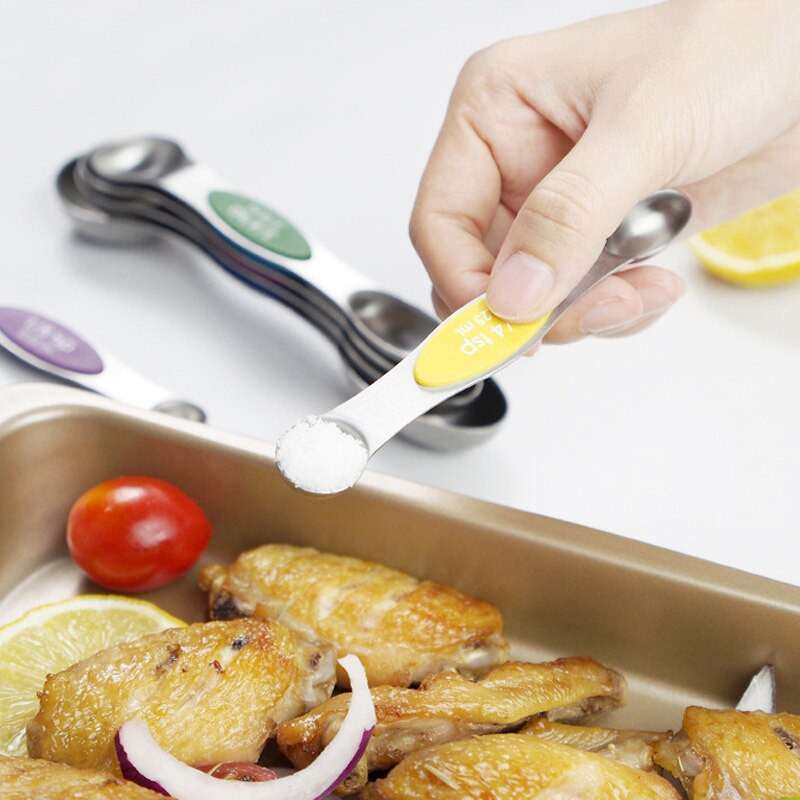 8-dijelni set magnetskih dvoglavih žlica od nehrđajućeg čelika za mjerenje krute tekućine u prahu Kuhinjski alati