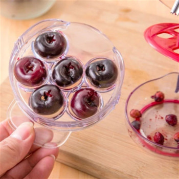 Creative 6 Hole Corer Cherry With Container Kitchen Salad Gadgets Εργαλεία Καινοτομία Super Cherry Pitter Stone Corer Remover Pit 6