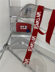 Moteriškas tekstilinis diržas su užrašais