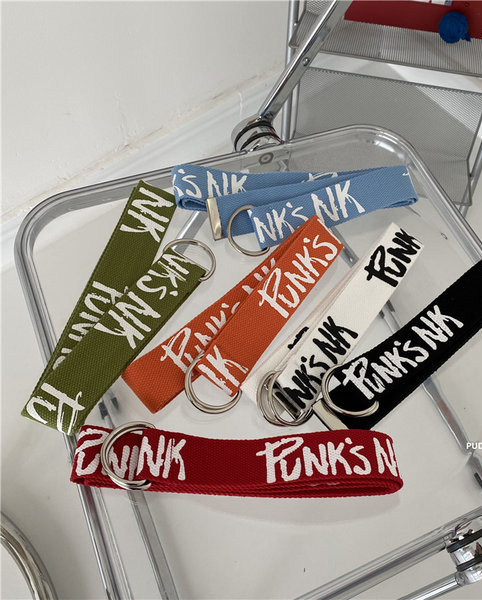 Moteriškas tekstilinis diržas su užrašais