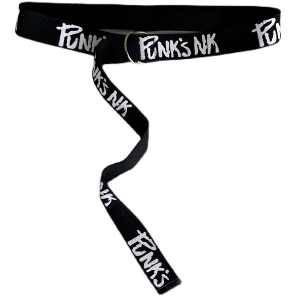 Moteriškas tekstilinis diržas su užrašais